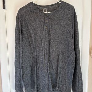 One New Day Gray Long Sleeve Henley Shirt